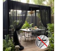 Moustiquaire de jardin de Patio,écran de porche réglable,rideau extérieur léger pour Patio,Gazebo,cabane de piscine,filet anti-insectes - Type 2 Panel Black-160x213cm