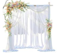 Moustiquaire de jardin en polyester noir avec passe-tringle pour pergola, intimité, 2,9 x 2 m, blanc