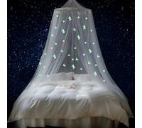Moustiquaire de Lit,0.6x2.5x11M Grand Moustiquaire pour lit Simple & Double, Moustiquaire Ciel de Lit, avec étoiles Fluorescente, Protection Fiable Contre Les Insectes Moustiquaire