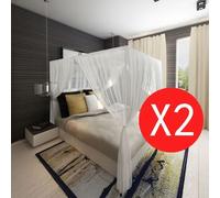 Moustiquaire de lit carré 3 ouvertures 2 pcs