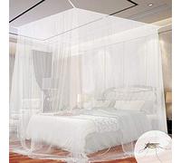 Moustiquaire de Lit Carrée, Moustiquaire Carrée Universelle, Adaptée à la Plupart des Types de Lits, pour se Protéger Efficacement des Moustiques- Blanc (200 * 200 * 180cm)