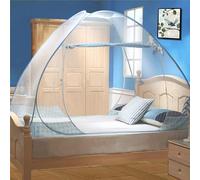 Moustiquaire de Lit, Digead Portable de Voyage Moustiquaire, Double Porte Camping Mosquito Rideau, 200 * 120 * 145cm Moustiquaire en Forme de Dôme à Installation Facile - Jante Marron