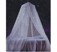 Moustiquaire de Lit - FREOSEN - Ciel du Lit avec étoiles fluorescentes - Blanc - Enfant - 0.6x2.5x1.2m