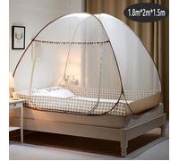 Moustiquaire de Lit Pliable, Digead Portable de Voyage Moustiquaire,Double Porte Camping Mosquito Rideau, Cafe,180 * 200 * 150cm