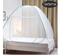 Moustiquaire de Lit Pliable, Digead Portable de Voyage Moustiquaire,Double Porte Camping Mosquito Rideau, Bleu,150 * 200 * 150cm