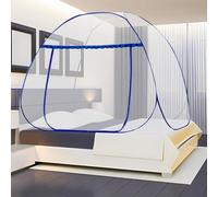 Moustiquaire de Lit Pliable, Pop Up Portable pour Auvent Anti-moustiques,Facile à Installer, Efficace Contre Les Bites de Moustiques pour Chambre, Camping, Voyage (Bleu,200 * 180 * 145cm)