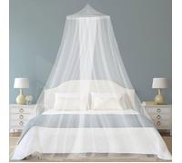 Moustiquaire de lit - PZCC - Universelle (Ciel de lit) - 0,6×2,3×8,5 m - Blanche - Suspendue
