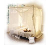 Moustiquaire de lit rectangulaire KLAMBOE ® Filet Anti-Insectes Haut de Gamme Fait Main - 210cm x 200cm x 235cm - Twin Standard - Blanc