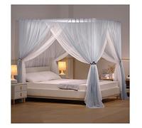 Moustiquaire de lit Style Palais, baldaquin de lit avec Support, Tente cryptée Double Couche, Facile à Installer (Couleur : Bleu, Dimensions : 180 x 200 x 200 cm)
