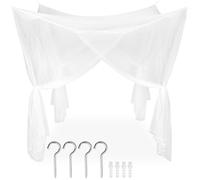 TecTake® Moustiquaire, Ciel de lit cabane Baldaquin, 220 x 200 x 210 cm, Lit Double et Simple, 4 suspensions et 4 Ouvertures, Maillage serré 156 Trous/mm², Rideau moustiquaire, Decoration Chambre