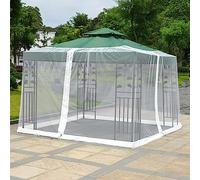 Moustiquaire de Parapluie carré de Patio avec Cordons réglables et Portes à Double Fermeture éclair, moustiquaire d'auvent de tonnelle extérieure (Blanc)