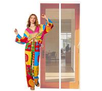 Moustiquaire de Porte 101 x 192 cm Sans Perçage, Installation Facile Anti Mouche Maille Ultra Se Ferme Tout Seul Idéale pour Balcons, Caves, Chambres, Blanc