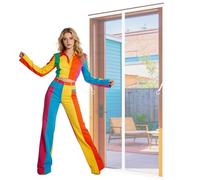 Moustiquaire de Porte 103 x 282 cm Différentes Tailles Maille Fine Rideau Anti Mouche Anti Poussière pour Balcon, Cave et Terrasse, Blanc