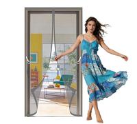 Moustiquaire de Porte 126 x 300 cm Fermeture Automatique, Sans Perçage Maille Très Dense Aimantée Rideau Se Ferme Tout Seul Idéale pour Balcons, Caves, Chambres, Gris
