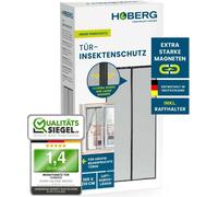 Hoberg Rideau anti-insectes 100 x 210 cm | Moustiquaire de porte avec bandes magnétiques XXL | Moustiquaire pour porte de balcon | Rideau anti-insectes magnétique | Auto-fermant & résistant
