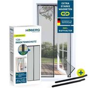 Hoberg Rideau anti-insectes 80 x 210 cm | Moustiquaire de porte avec bandes magnétiques XXL | Moustiquaire pour porte de balcon | Rideau anti-insectes magnétique | Auto-fermant & résistant