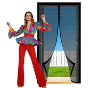 Moustiquaire de Porte Magnétique 132 x 225 cm Ne Nécessite Aucun Perçage et Grâce Au Montage Facile Porte Moustiquaire Se Ferme Tout Seul pour Balcon, Cave et Terrasse, Noir
