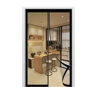 Moustiquaire de Porte Magnétique 143 x 206 cm Fermeture Automatique Porte Moustiquaire Aimantee Kit D'Installation Complet pour La Plupart Les Types de Fenêtres Ou Porte, Noir