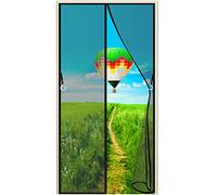 Moustiquaire de Porte Magnétique, (663 Tailles) 115x200cm avec Aimants et Bande Adhesive, Rideau Maille de Porte Fenêtre, Fermeture Automatique Anti-mouche/Insectes Noir