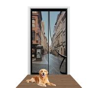 Moustiquaire de Porte Magnétique 77 x 220 cm Fermeture Automatique Moustiquaire Fenêtre Magnetique Kit D'Installation Complet pour La Plupart Les Types de Fenêtres Ou Porte, Noir