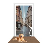 Moustiquaire de Porte Magnétique 78 x 210 cm Fermeture Automatique Moustiquaire Fenêtre Magnetique Kit D'Installation Complet pour La Plupart Les Types de Fenêtres Ou Porte, Blanc