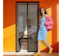 Moustiquaire de Porte Magnétique 80 x 190 cm Sans Perçage, Installation Facile Moustiquaire Porte Aimanté Sans Perçage pour Balcon Salon Chambre Portes, Noir