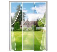 Moustiquaire de Porte Magnétique-Anti-Mouche Insectes Rideau Rideau de Porte Antimoustique avec Fermeture Aimantée Installation Simple pour Balcon porte Cave - Blanc,240x210cm