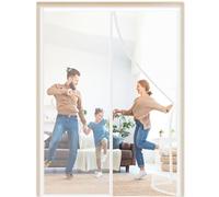 Moustiquaire de Porte Magnétique Blanc 200x220cm Moustiquaire sur Mesure Rideau Adsorption Magnétique Ouverture latérale Rideau Anti-Mouches pour Porte d Entrée Intérieur Couloirs