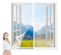 Moustiquaire de Porte Ou Fenetre Magnetique 105 x 175 cm Moustiquaire de Balcon Respirantes Maille Ultra Fine pour Fenêtres Porte, Blanc