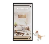 Moustiquaire de porte personnalisée en maille avec fermeture éclair, moustiquaire pour chambre à coucher, rideau anti-moustiques, empêche les chiens et les chats de courir hors de la maison (l x H