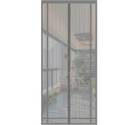 Moustiquaire de porte Sekey Rideau magnétique de protection contre les insectes (découpable en hauteur et en largeur), Moustiquaire de porte de balcon Porte de terrasse Gris 90x210cm