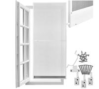 MOUSTIQUAIRE DE PORTE - TECTAKE - Moustiquaire pour porte cadre en aluminium ajustable 95 cm x 210 cm - Blanc