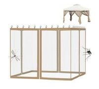 Moustiquaire de rechange pour tonnelle d'extérieur - 4 panneaux - Avec double fermeture éclair - Pour parasols d'extérieur, jardin, tables de terrasse (filet uniquement)