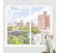 Moustiquaire de taille personnalisée, moustiquaire de fenêtre en maille, auto-adhésive pour chat, installation facile, moustiquaire avec ouverture à fermeture éclair