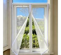 Moustiquaire de taille personnalisée pour fenêtres, moustiquaire autocollante, durable avec fermeture éclair, maille de protection pour chat, empêche les insectes de s'envoler