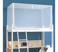 Moustiquaire de Voyage pour Lit Simple avec Support, Tente Carrée Zippée de Baldaquin pour Dortoirs Étudiants (Blanc, 90)