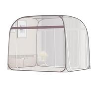 Moustiquaire D'été à Trois Portes Lit Pop-Up D'intérieur Tentes de Lit Respirant Espace Privé Tentes de Couchage Doubles Moustiquaire de Lit Pliable Portable de Voyage Moustiquaire,Gray,90x195cm