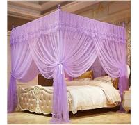 Moustiquaire d'été avec Support, Rideau de lit Romantique en Dentelle Extra Large, Violet 150 x 200 cm / 59 x 79 Pouces