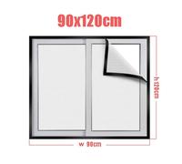 Moustiquaire d'été invisible en fibre de verre,filet de protection réglable en tulle,amovible et - Type 90X120CM-White net Black edge