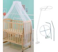 Moustiquaire d'été pour bébé, auvent de lit, Support pour lit de bébé, dôme, moustiquaire, rideau de lit suspendu, Support pliable, tente de berceau white