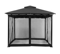 Moustiquaire d'extérieur, conception à quatre portes, polyester résistant, options de taille multiples, filet noir uniquement, L360xP360xH230CM
