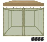 Moustiquaire d'extérieur en 4 parties - En maille - Avec fermeture éclair - Pour pavillon, lodge ou balcon - Avec sac de transport - Vert - 300 x 360 cm