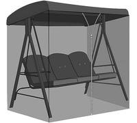 Moustiquaire d'extérieur pour balancelle de terrasse, moustiquaire d'extérieur avec ouverture à fermeture éclair et dessus imperméable, moustiquaires d'extérieur pour deux personnes et trois personnes