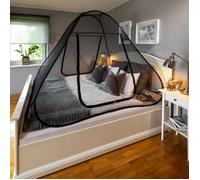 Windhager Pop Up Grande moustiquaire pour lit Double, Filet de Camping, Anti-Insectes, Anti-moustiques, pour lit, 160 x 200 cm, Anthracite