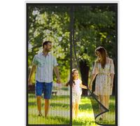 Moustiquaire Double Ouverture 180x210CM Moustiquaire Porte-Fenêtre Moustiquaire Aimantée Porte Rideau Anti Mouche Anti Insecte Fermeture Magnétique Installation Sans Perçage Blanc