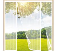 Moustiquaire Double Porte Rideau MagnéTique, 280x220cm Rideaux Baie Anti Mouche Maille Ultra Fine, Sans Percer, Fermeture Automatique, pour Vitree Coulissante Fenetre Couloirs Patio