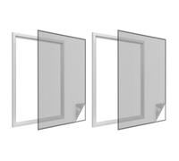 Moustiquaire - EASY LIFE - Anthracite - 110x130 cm - Auto-agrippante - Lot de 2