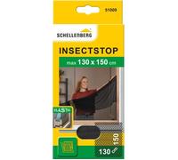 Moustiquaire élastique pour fenêtres anti insectes recoupable avec ruban auto-aggripant et cutter, 130 x 150 cm, Anthracite