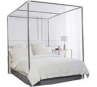 Moustiquaire en Acier Inoxydable pour lit d'angle, Support de Cadre de Rideaux de lit à baldaquin, Cadre pour lit Double, Queen, California King (Couleur : 16 mm, Taille : 2 x 2,2 m (6,5 x 7