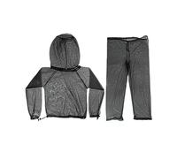 Moustiquaire en maille à capuche respirante Ghillie Veste Pantalon de pêche, Apiculture, Chasse, Jardinage Costume d'extérieur pour adultes - Noir XL XXL